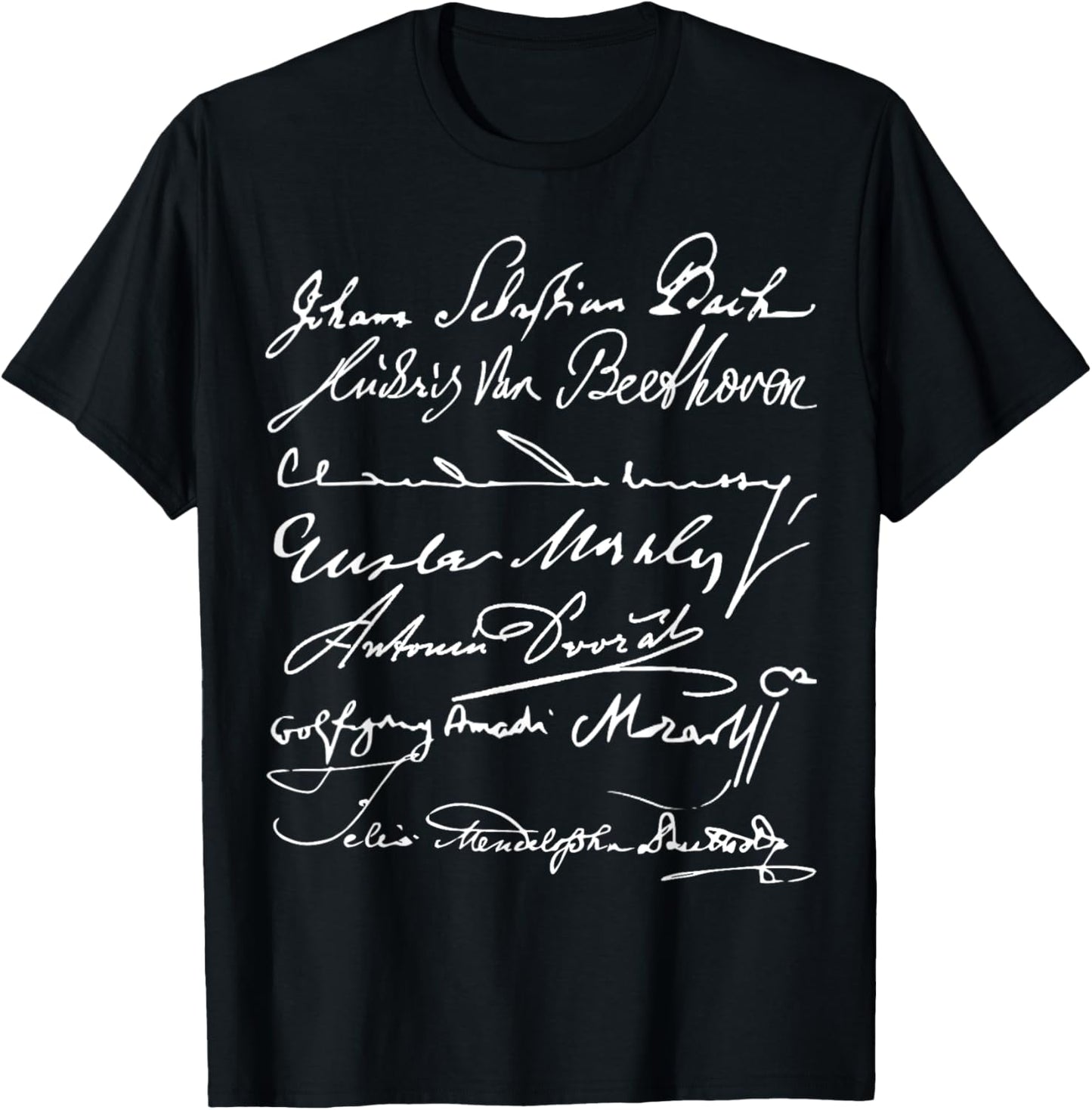 Jaydens Classical Music Merch -Adults Black Small Bach Mahler Beethoven Mozart Debussy T-Shirt - T-Shirt | Black