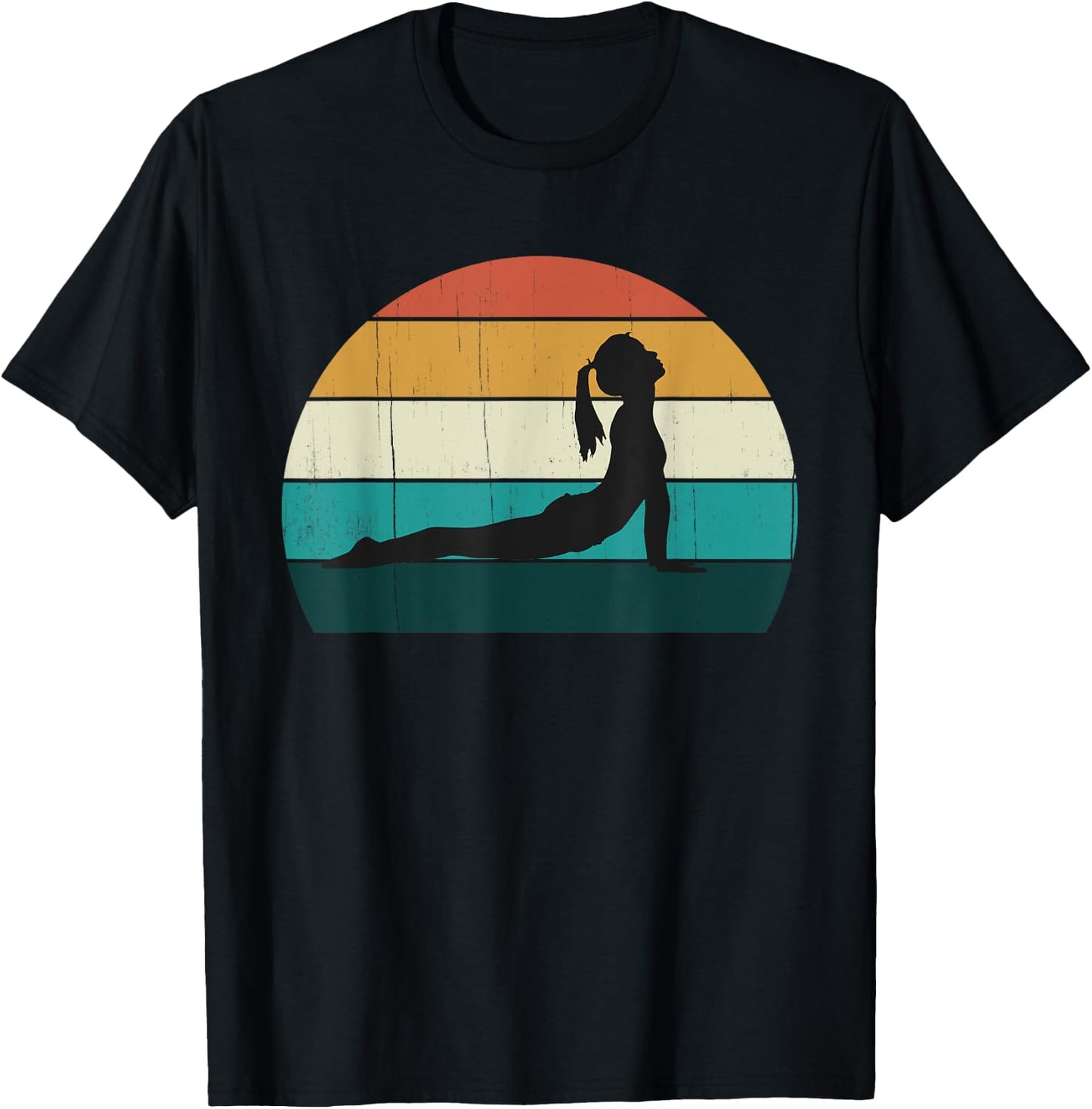 Retro Yoga Pose: Vintage Mind Meditation / Body Workout Gift T-Shirt - T-Shirt | Black