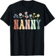 Nanny Gifts Women Wildflower Floral Design Nanny T-Shirt - T-Shirt | Black