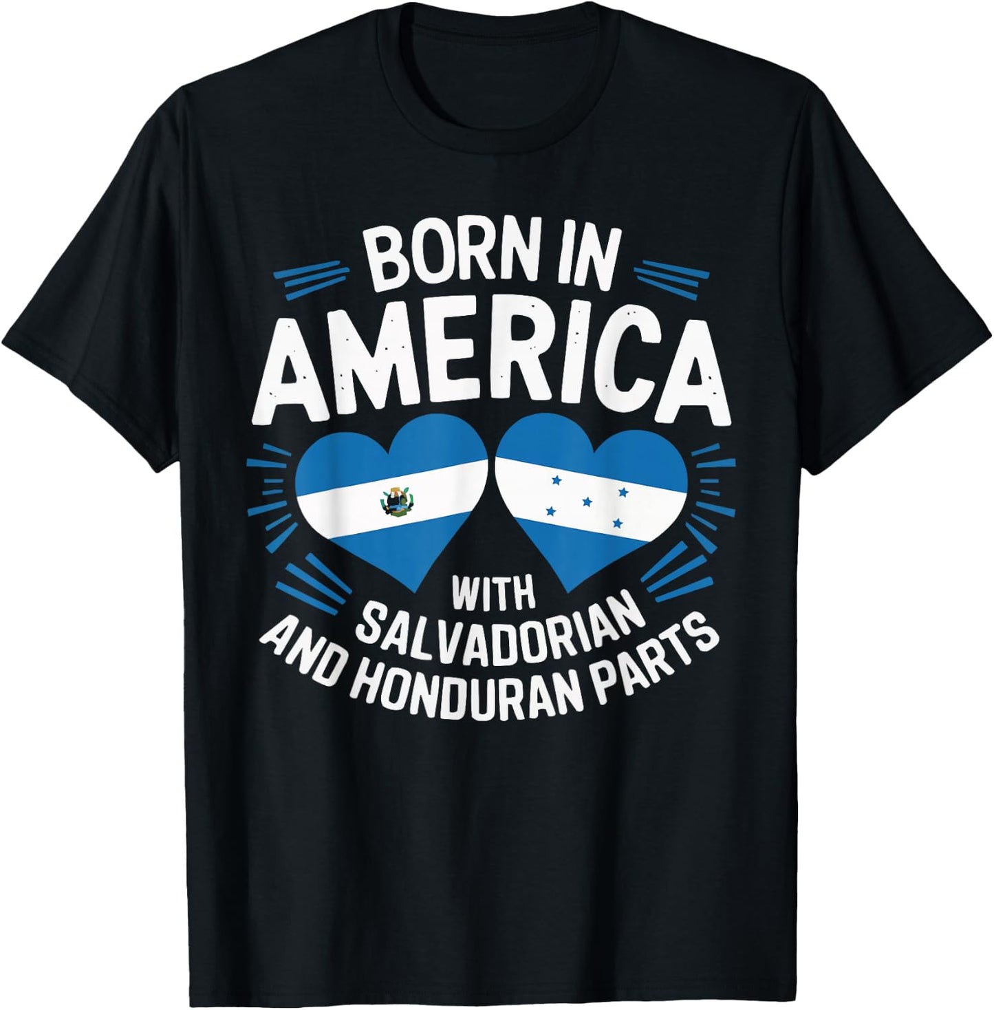 Half Honduran Half Savadorian El Salvador Flag Honduras T-Shirt - T-Shirt | Black