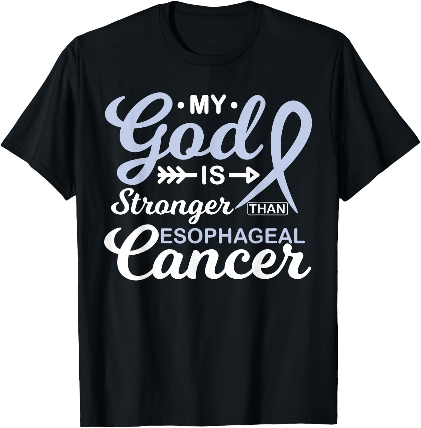 My God is Stronger Than Esophageal Cancer Awareness Warrior T-Shirt - T-Shirt | Black