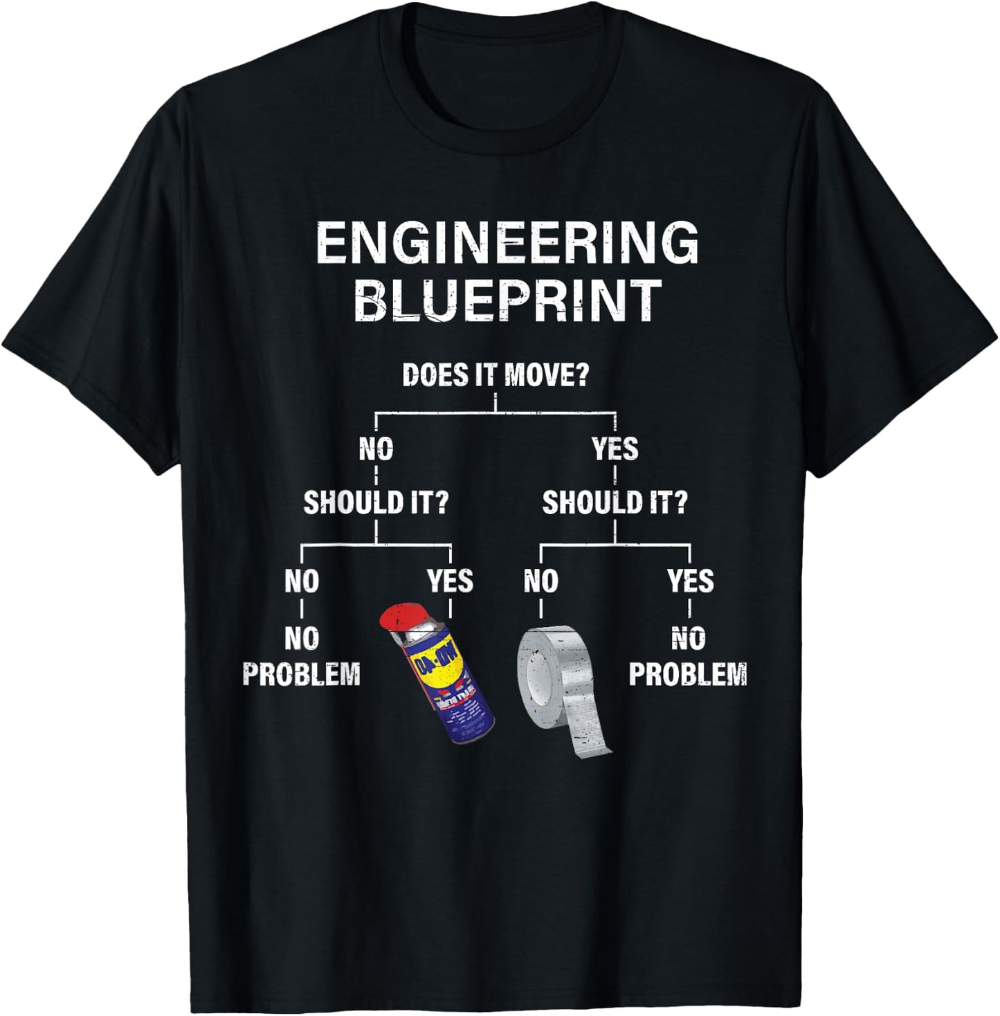 My Engineering Blueprint - Funny Engineer T-Shirt - T-Shirt | Black