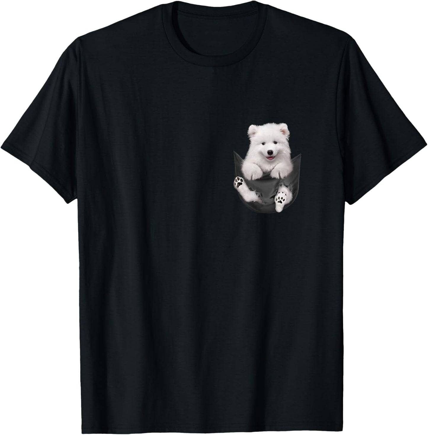 Dog Lovers Gifts Samoyed In Pocket Funny Dog Face T-Shirt - T-Shirt | Black