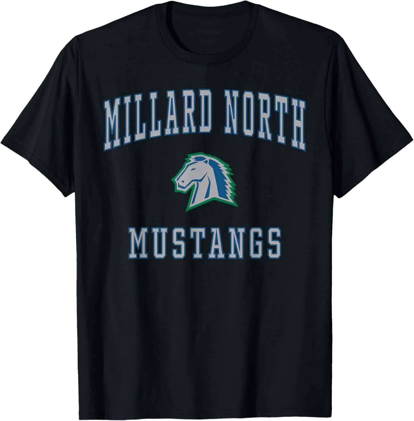 Millard North High School Mustangs T-Shirt - T-Shirt | Black