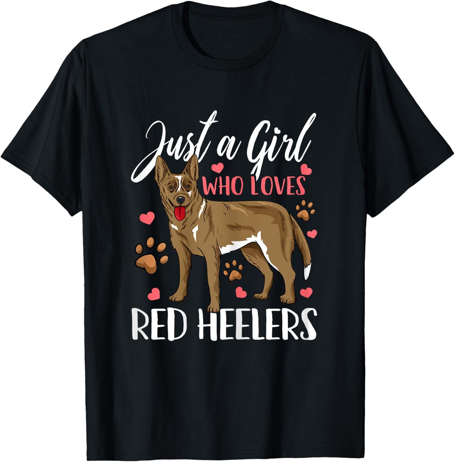 Red Heeler Just A Girl Who Loves Red Heelers Gift T-Shirt - T-Shirt | Black