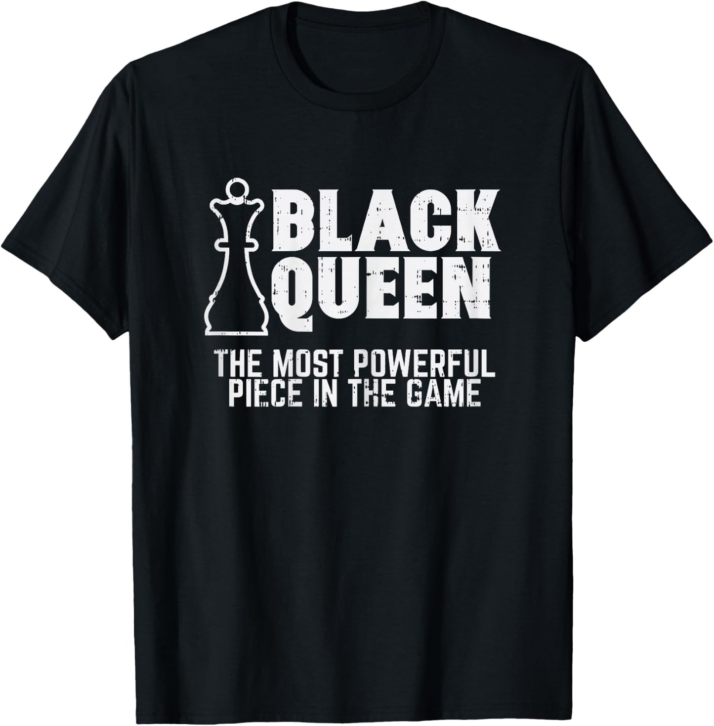 Black Queen Most Powerful Chess African American Women Gift T-Shirt - T-Shirt | Black