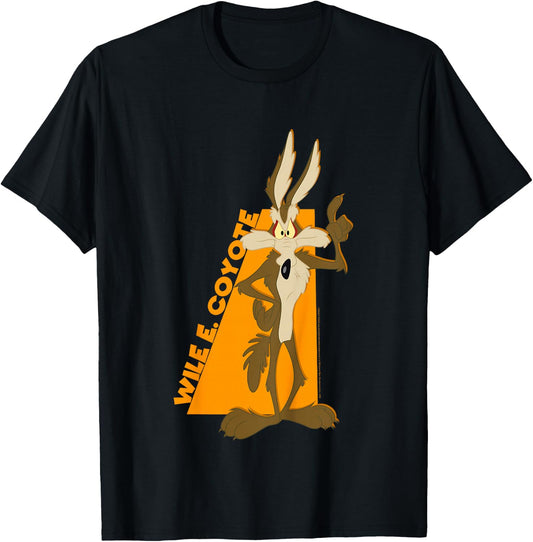 Kids Looney Tunes Wile E. Coyote Orange Hue Portrait T-Shirt - T-Shirt | Black