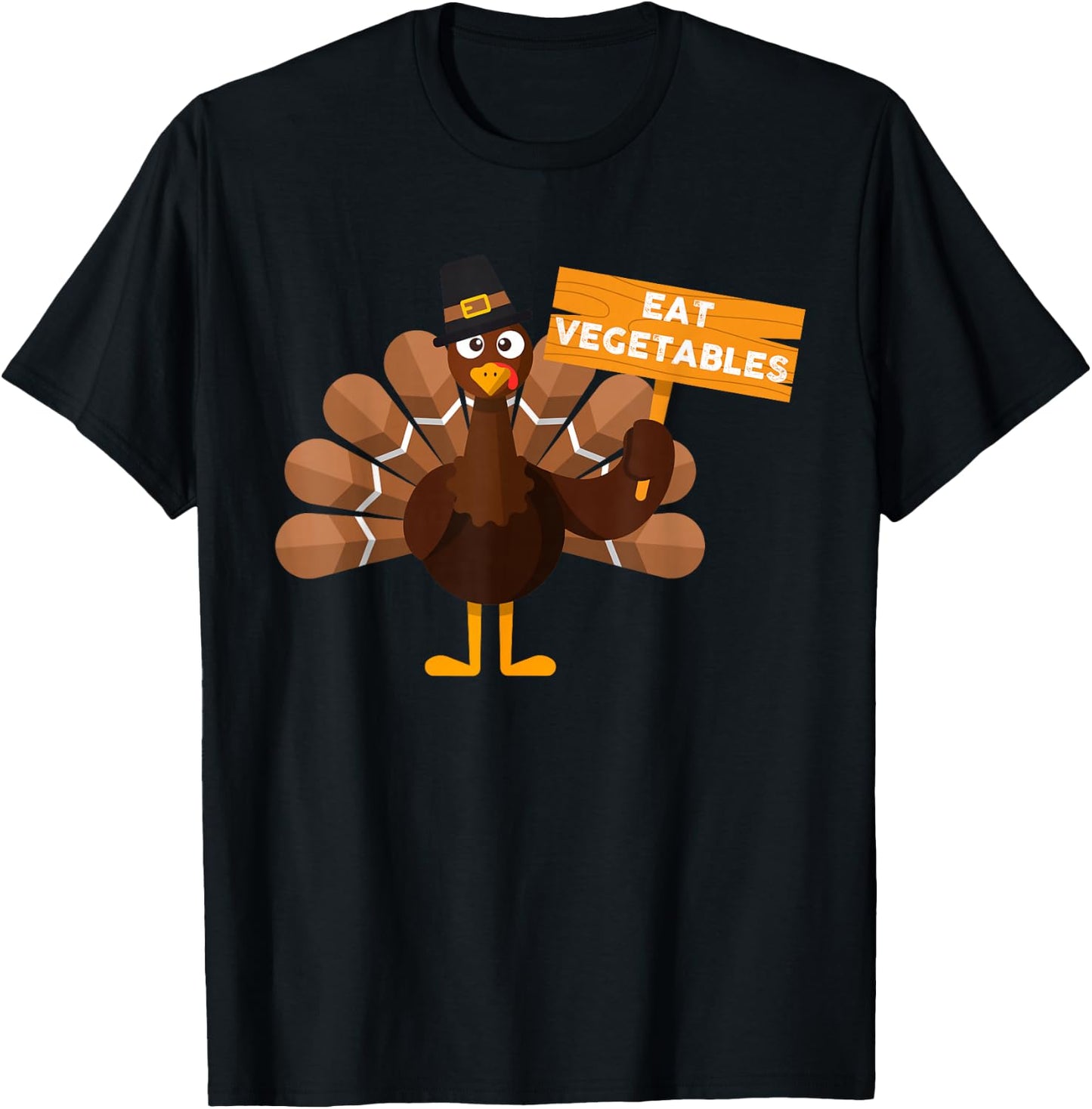 Turkey Eat Vegetables - Funny Vegan Thanksgiving T-Shirt - T-Shirt | Black
