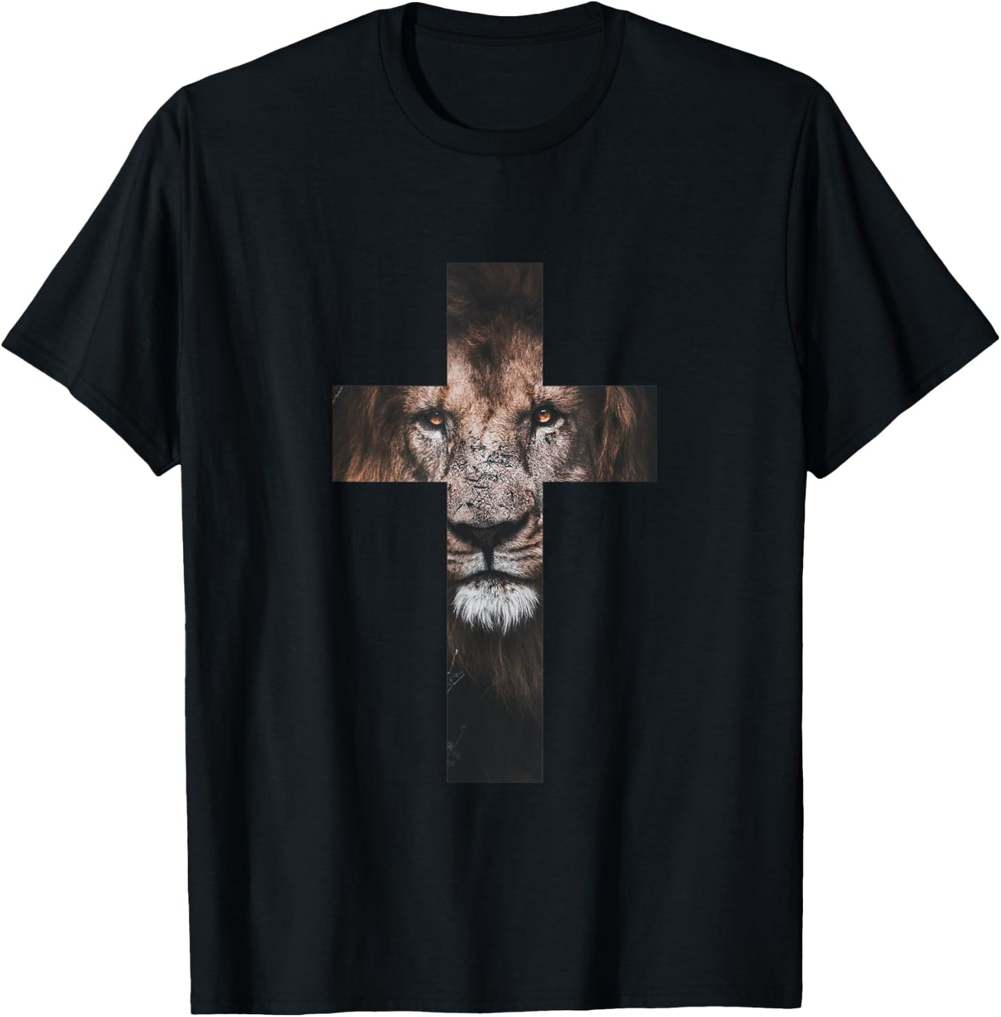 Lion Cross King Lord Jesus Bible Judah T-Shirt - T-Shirt | Black
