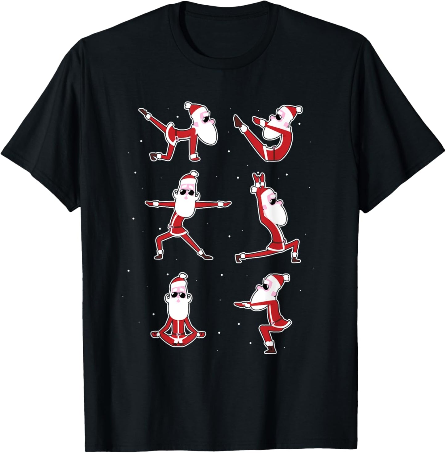Santa Claus Yoga Meditation Cartoon Funny Christmas Gifts T-Shirt - T-Shirt | Black