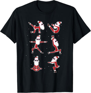 Santa Claus Yoga Meditation Cartoon Funny Christmas Gifts T-Shirt - T-Shirt | Black