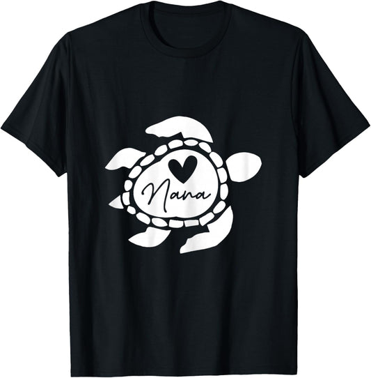 Funny Nana Pet Lover Turtle Mothers Day T-Shirt - T-Shirt | Black