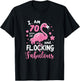 70 Years Old Flocking Fabulous 70th Birthday Flamingo T-Shirt - T-Shirt | Black