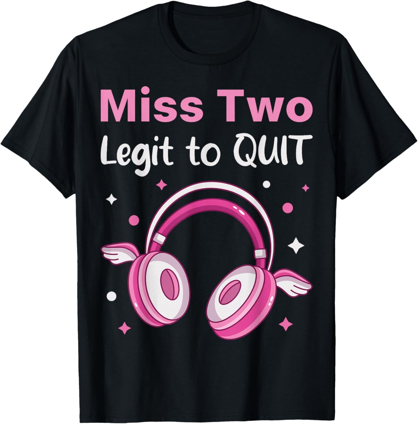 Miss Two 2 Legit To Quit 2nd Birthday Outfit Hip Hop Pink T-Shirt - T-Shirt | Black