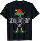 Social Butterfly Elf Shirt Family Matching Group Christmas T-Shirt - T-Shirt | Black