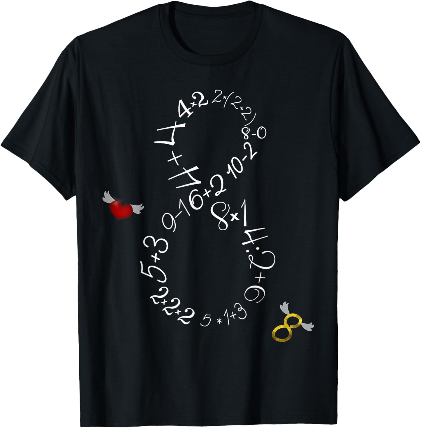 8 - Funny Math 8 Year Old Vintage 2017 8th Birthday Gift T-Shirt - T-Shirt | Black