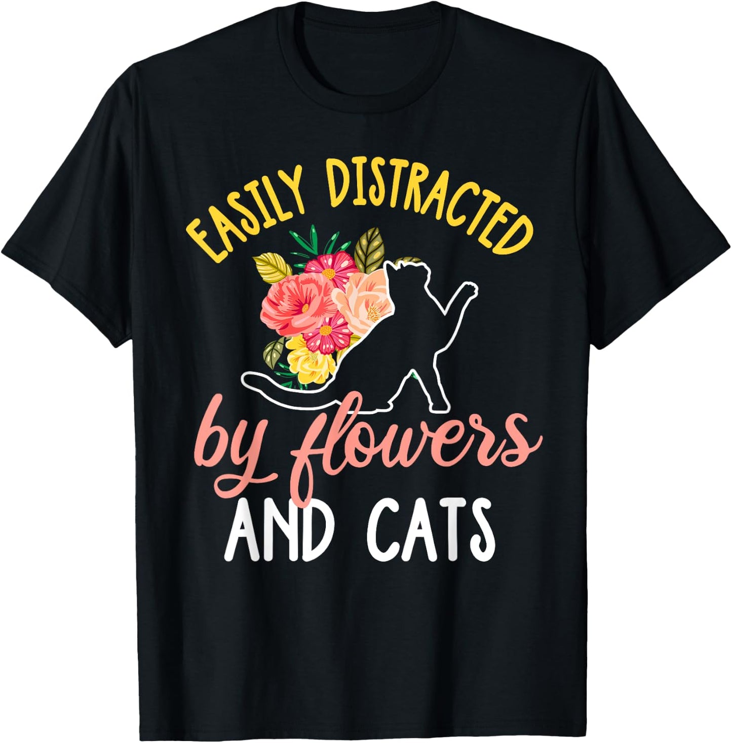 Florist Cat Shirt Funny Floral Designer Cat Lover Gift T-Shirt - T-Shirt | Black