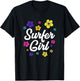 Surfer Girl Surf Retro Vintage Surf Gift Women Surfing T-Shirt - T-Shirt | Black