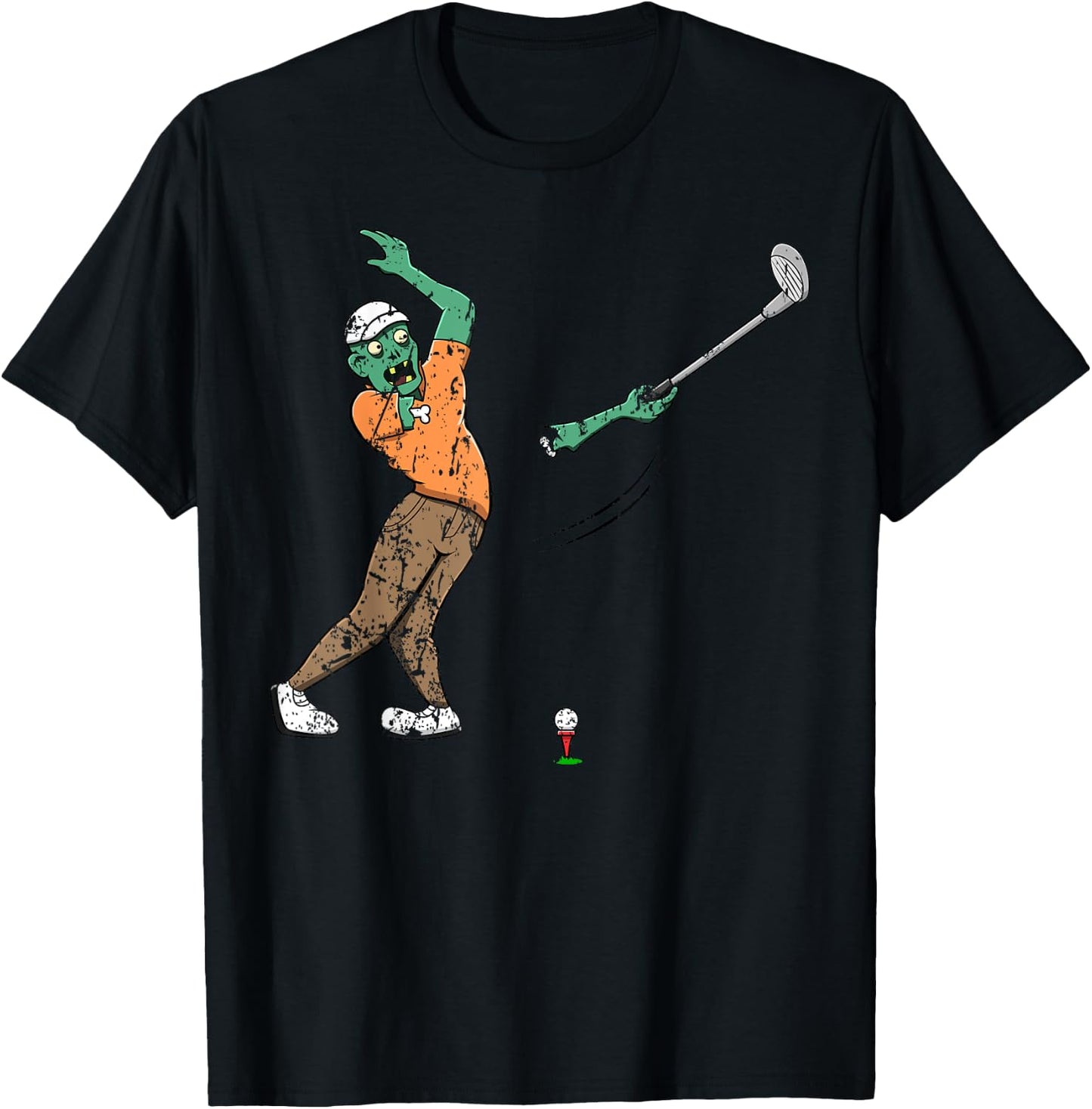Zombie Golf Player Golfing Halloween Horror Scary Creepy T-Shirt - T-Shirt | Black