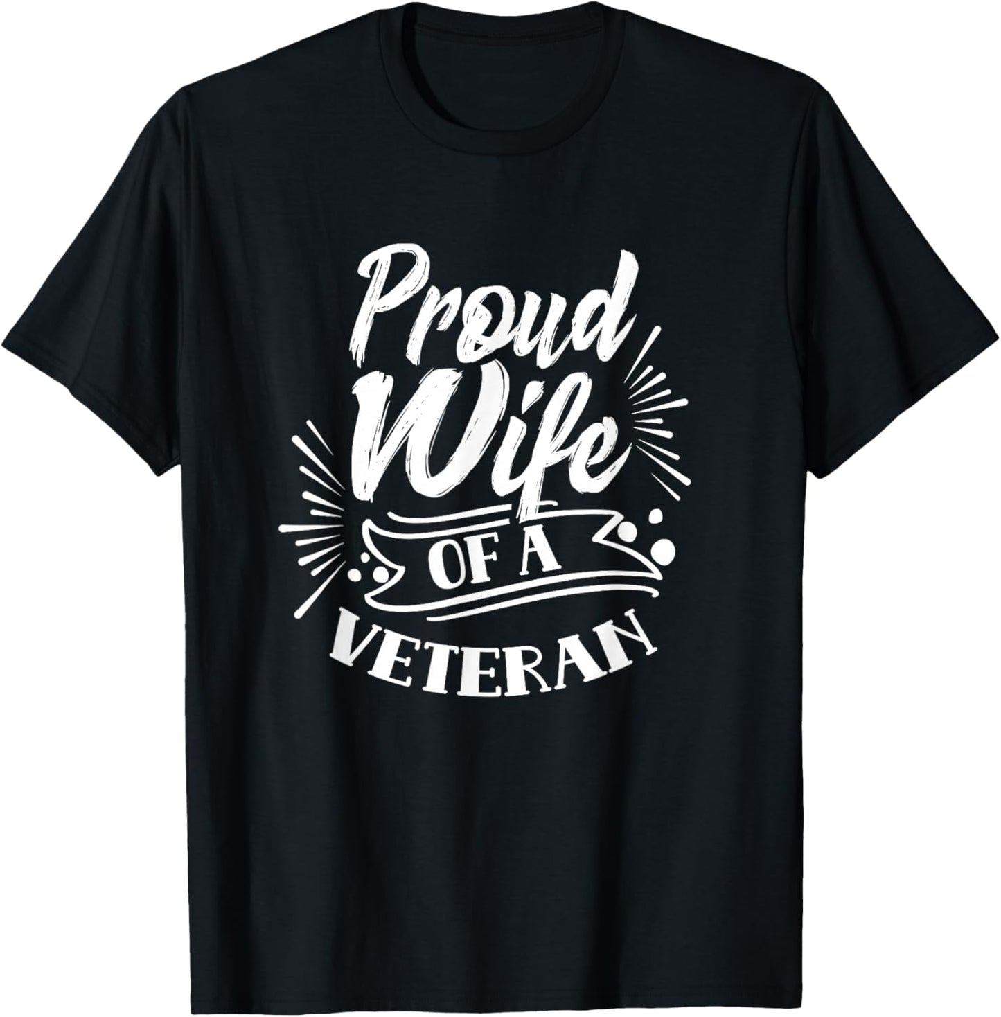 Proud Wife Of A Veteran African American Black Military Us T-Shirt - T-Shirt | Black
