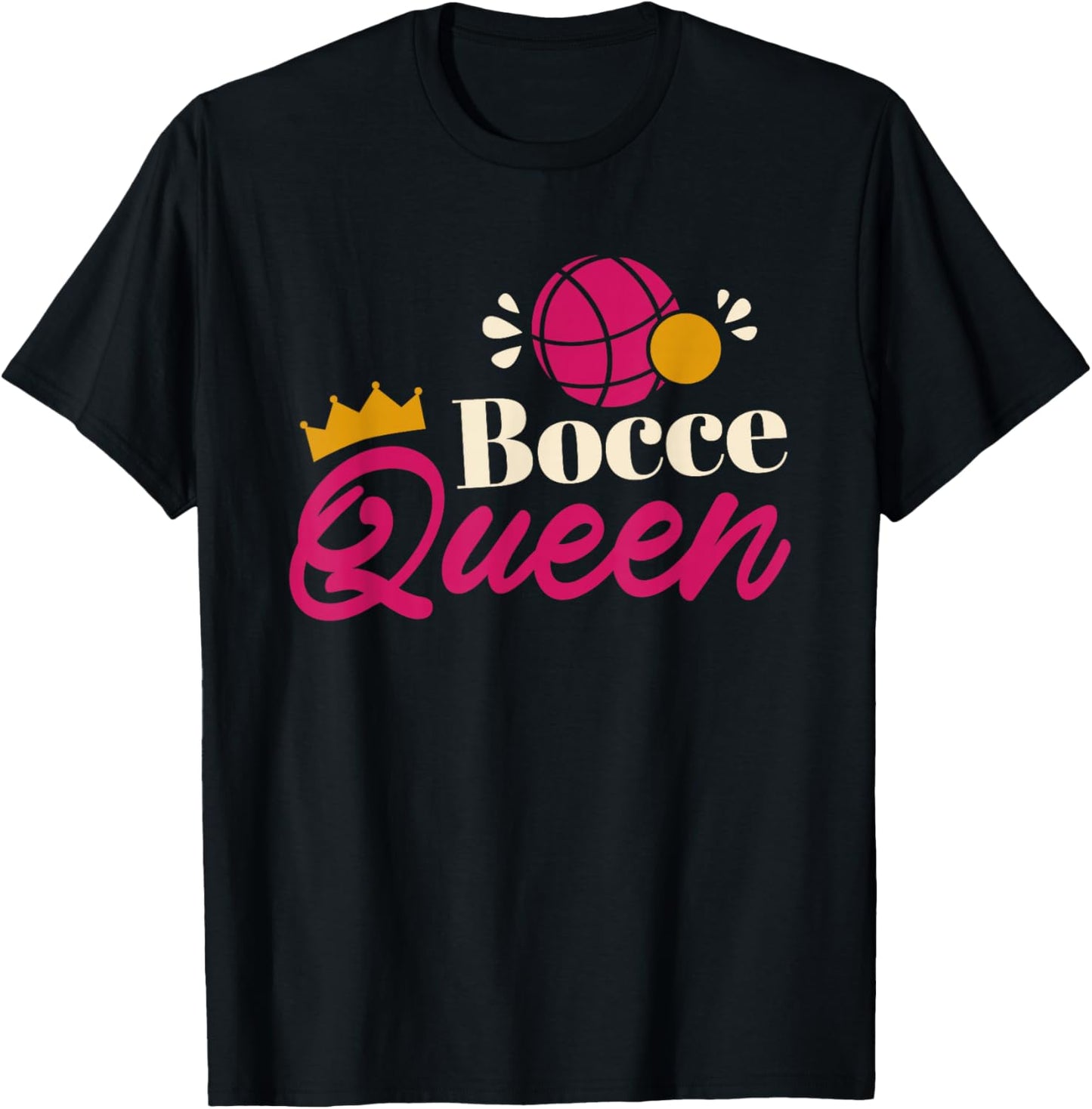 Women Bocce Ball Player, Italian Bocce Queen T-Shirt - T-Shirt | Black