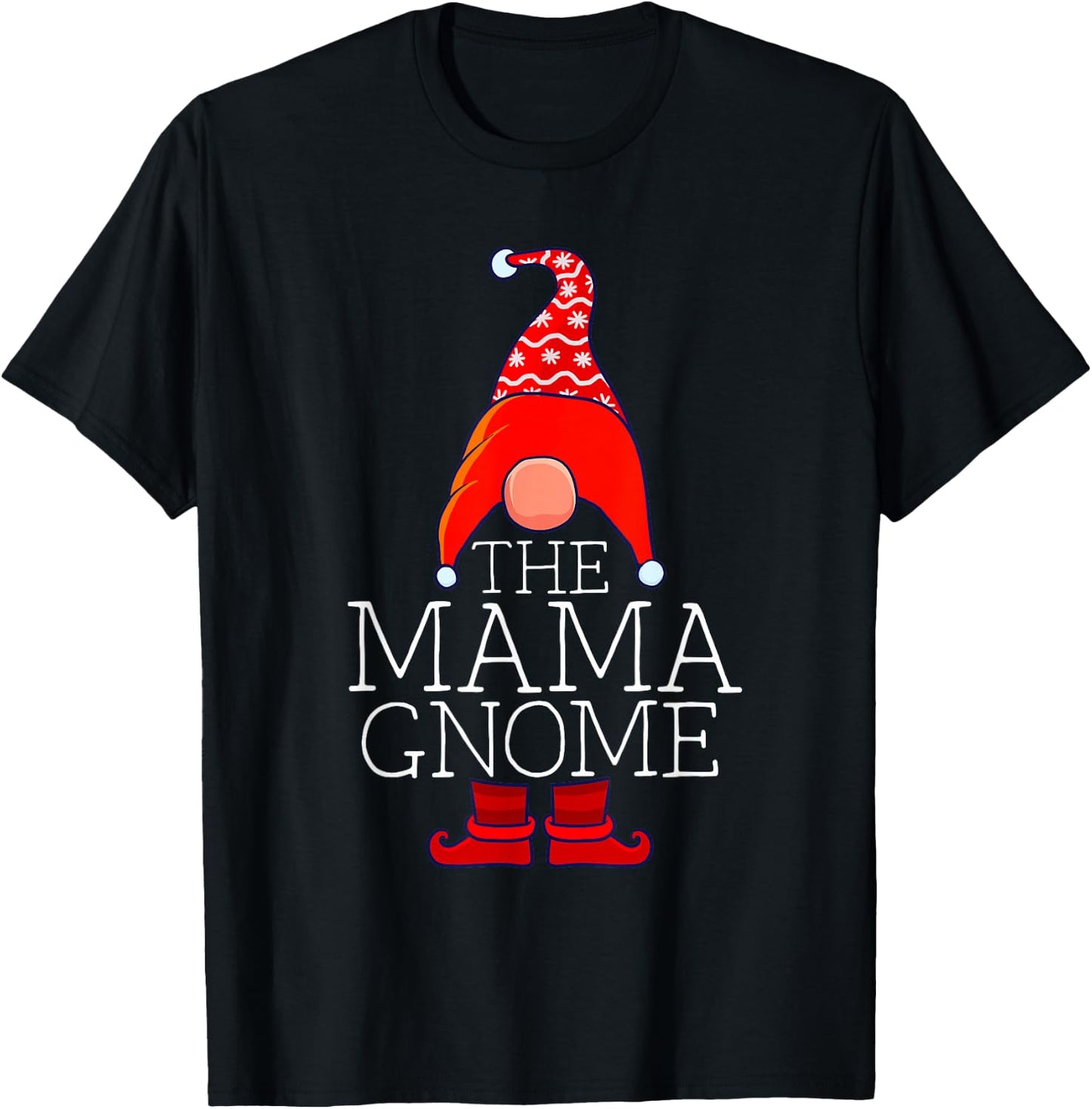 Mama Gnome Family Matching Group Christmas Outfits Pictures T-Shirt - T-Shirt | Black