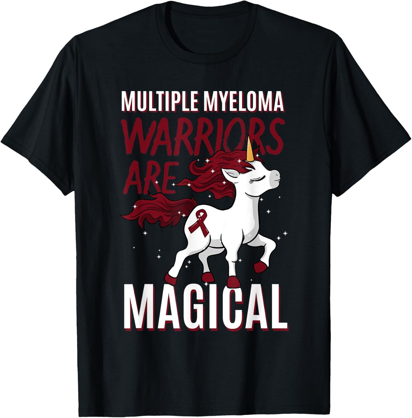 Multiple Myeloma Awareness Unicorn Lover Myelomatosis Gift T-Shirt - T-Shirt | Black