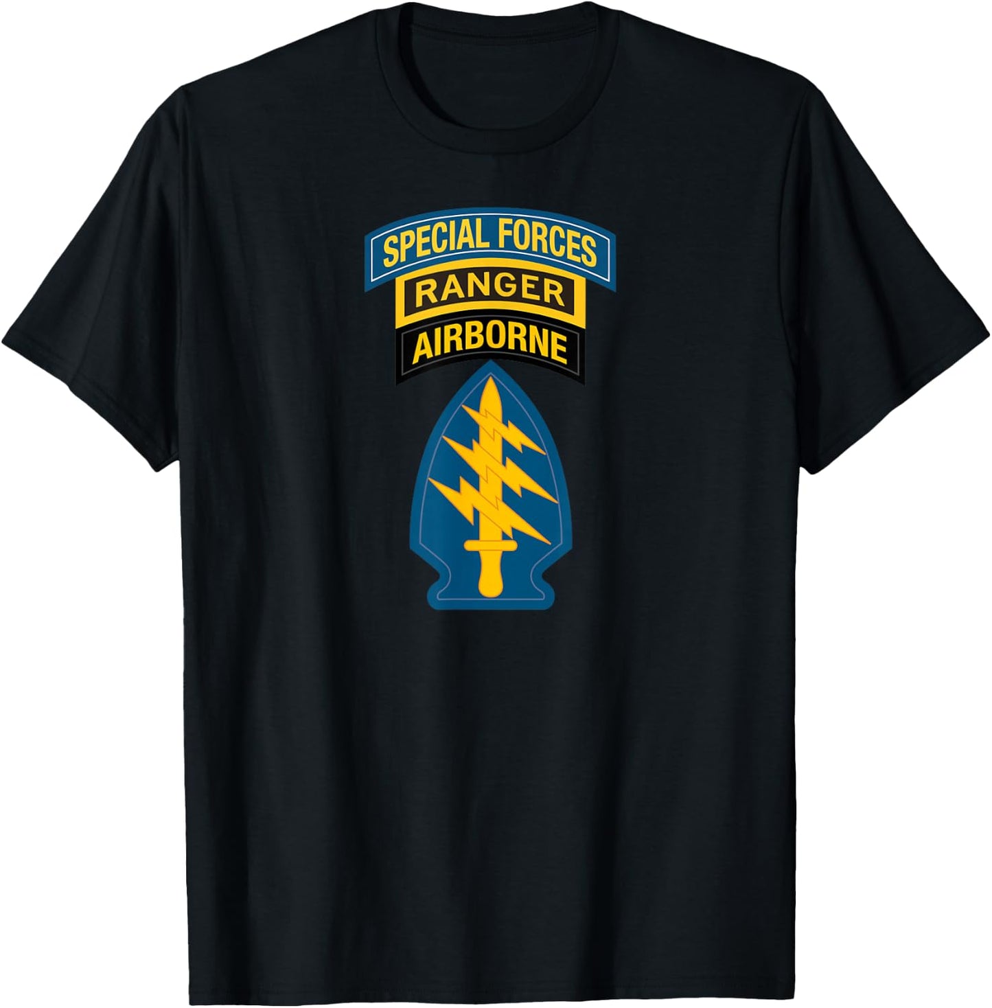 Special Forces Patch - SF Ranger Tab T-Shirt - T-Shirt | Black