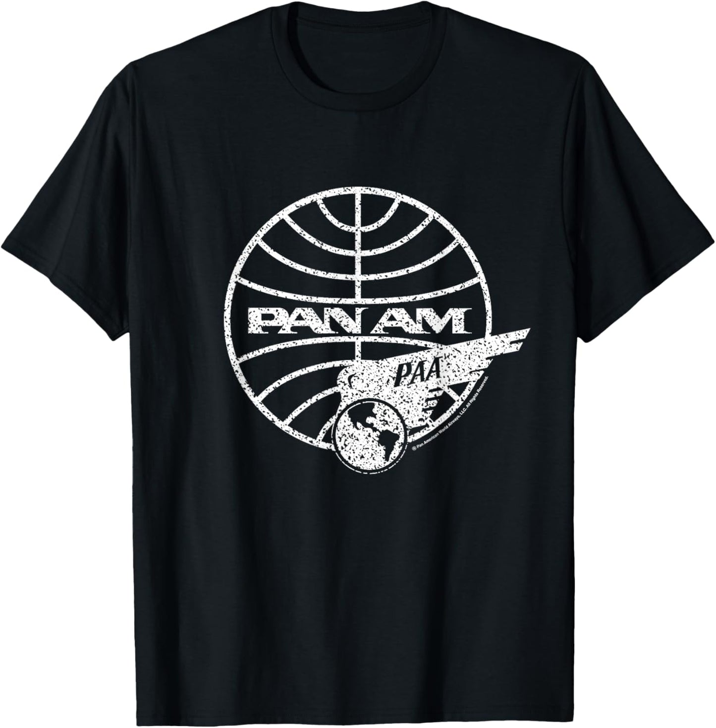 Pan Am Distressed PAA White Logo T-Shirt - T-Shirt | Black