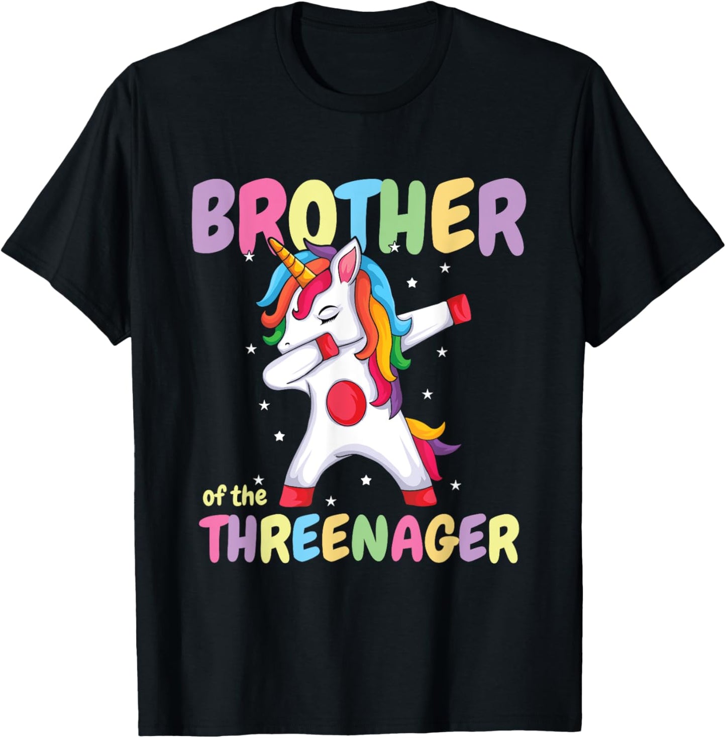 Brother Of The Threenager Birthday 3 Years T-Shirt - T-Shirt | Black