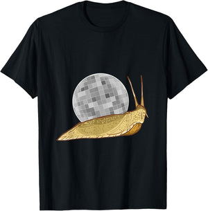 Snail Disco Ball Funny Crystal Shell Animal Lover Gift T-Shirt - T-Shirt | Black