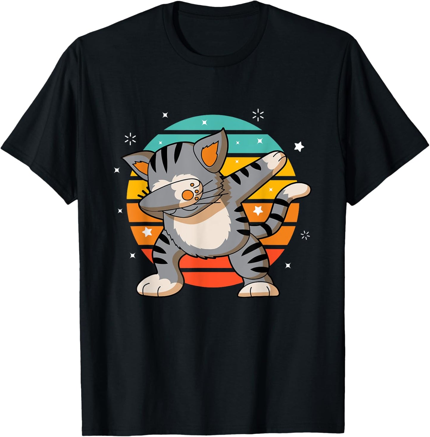 Dabbing Cat - Funny Dab Cat Lover Gift T-Shirt - T-Shirt | Black