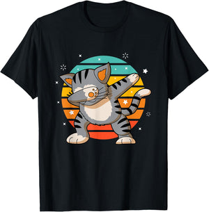 Dabbing Cat - Funny Dab Cat Lover Gift T-Shirt - T-Shirt | Black