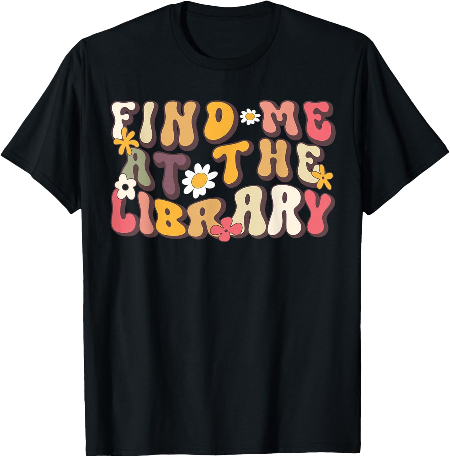 Groovy Library Librarian 70s Book Lover T-Shirt - T-Shirt | Black