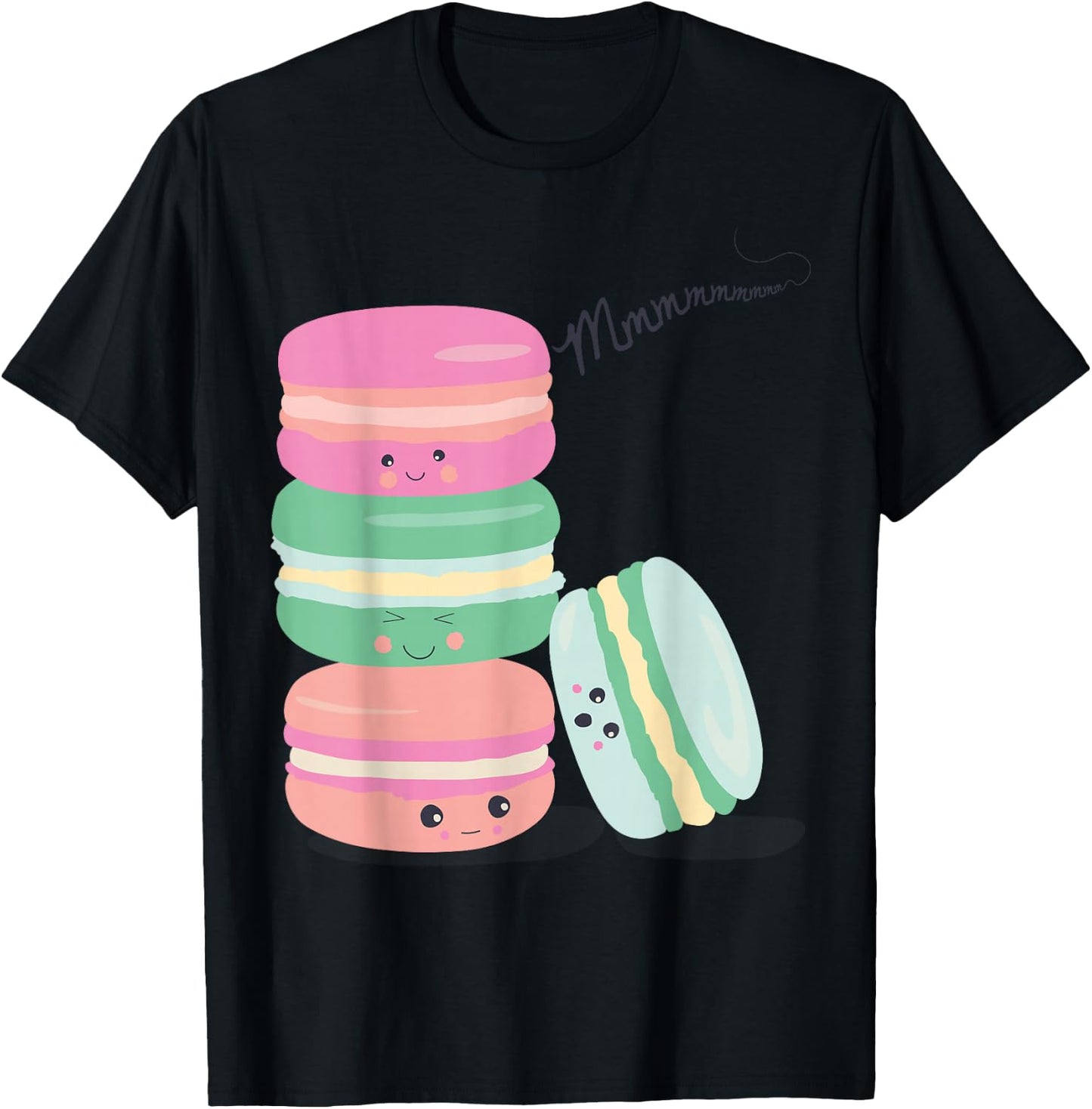 Paris France Souvenir Retro Macarons Kawaii Vintage Picture T-Shirt - T-Shirt | Black