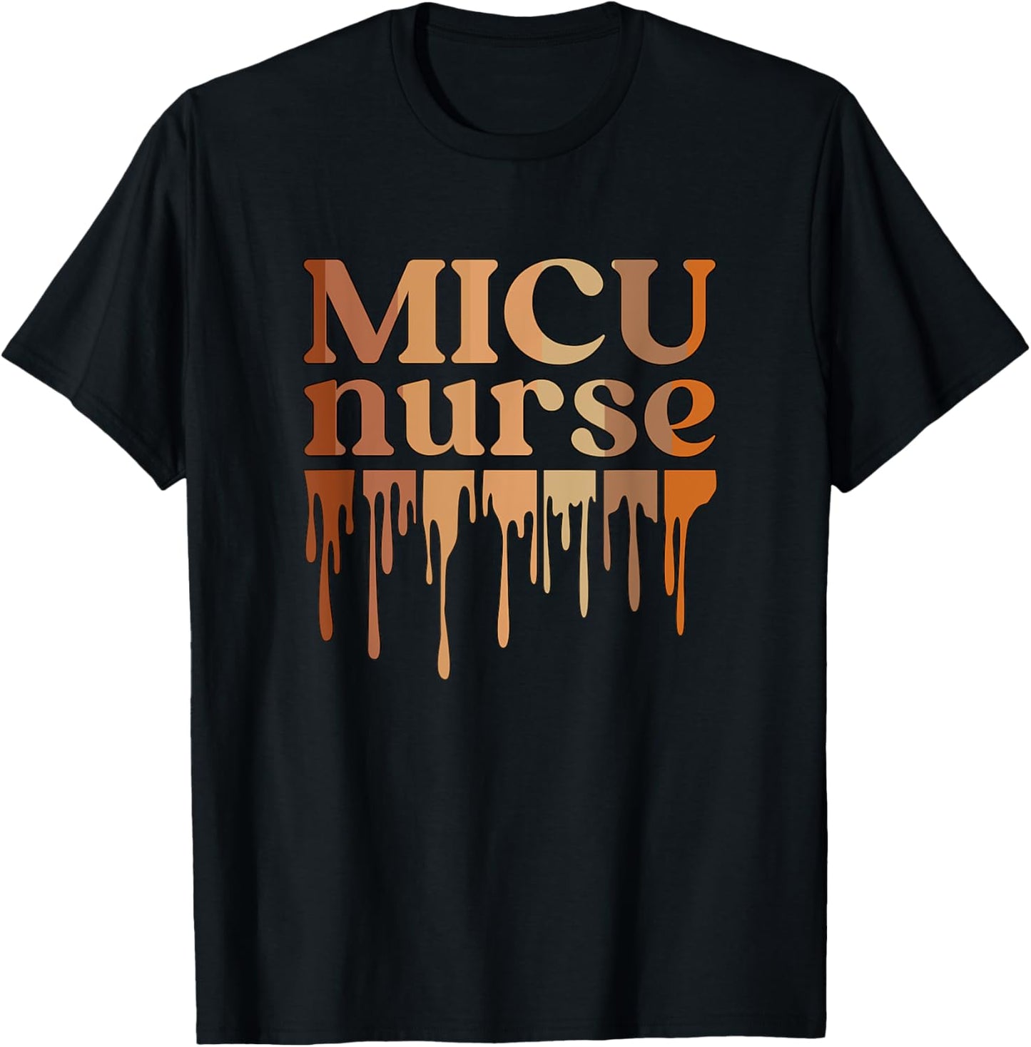 Black MICU Nurse African American Medical ICU Nursing T-Shirt - T-Shirt | Black