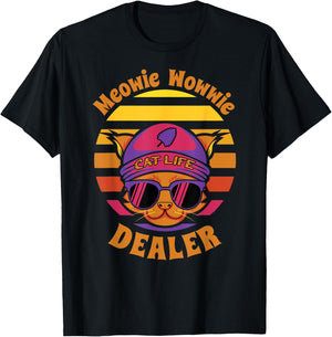 Cute Cat Funny Meowie Wowwie Dealer, Kitty Sells Catnip Gift T-Shirt - T-Shirt | Black