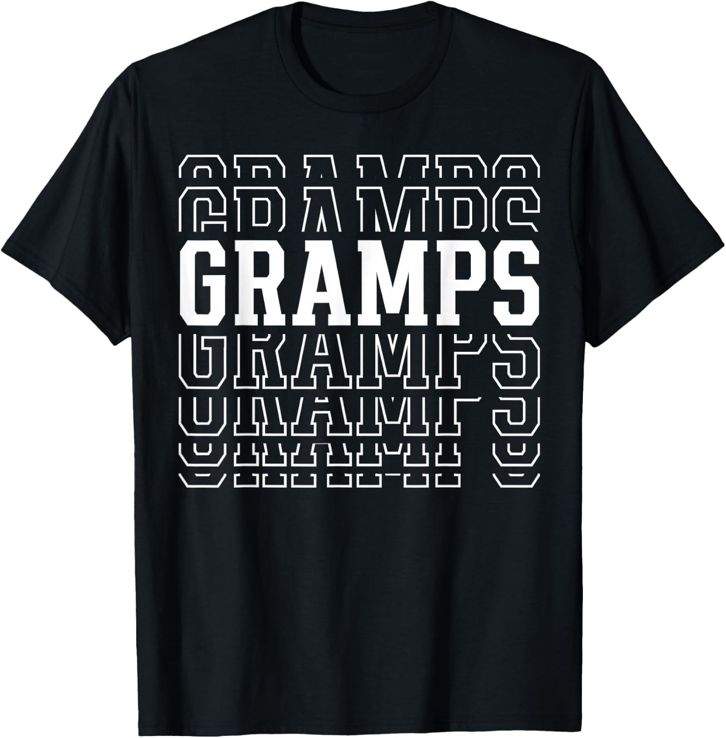 Gramps Funny Layered Text Father's Day Grandpa T-Shirt - T-Shirt | Black