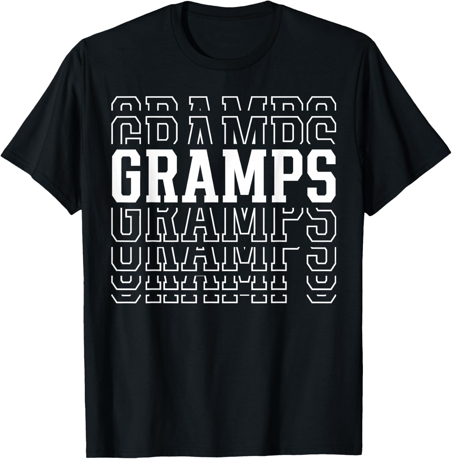 Gramps Funny Layered Text Father's Day Grandpa T-Shirt - T-Shirt | Black