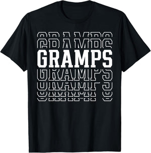 Gramps Funny Layered Text Father's Day Grandpa T-Shirt - T-Shirt | Black