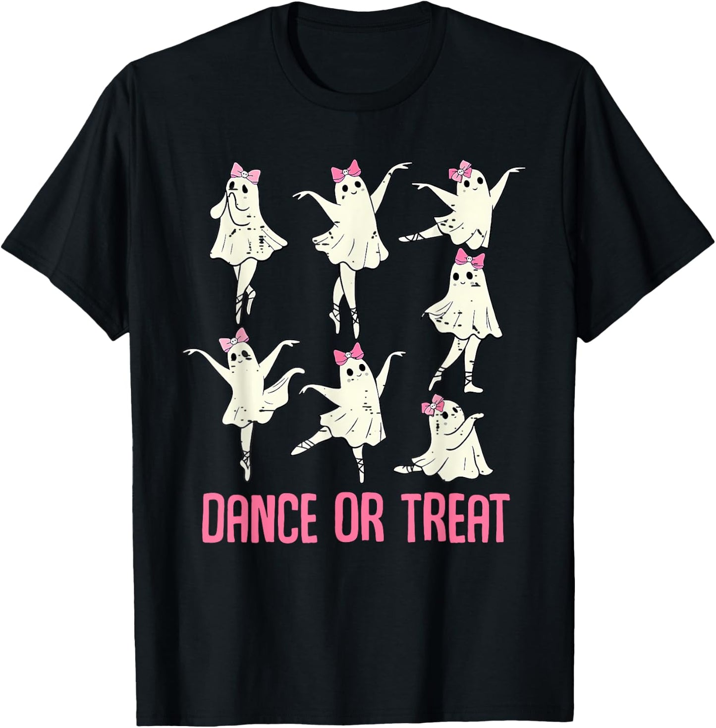 Dance Or Treat Shirt Halloween Funny Ghost Ballet Dance T-Shirt - T-Shirt | Black