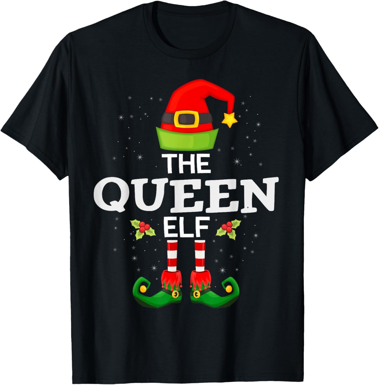 The Queen Elf Christmas Family Matching Pajama T-Shirt - T-Shirt | Black