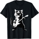 Black Cat Playing Guitar T-Shirt - T-Shirt | Black