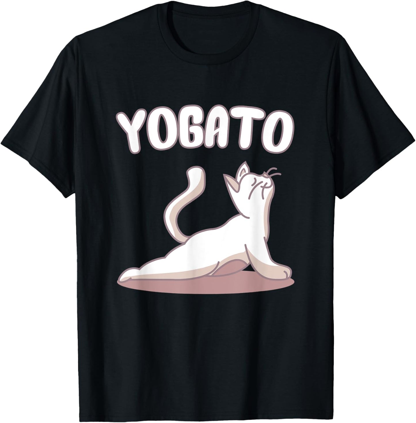 Funny Yoga Cat In Spanish Gato Yogato Doing Cobra Yoga Pose Women Kids T-Shirt - T-Shirt | Black