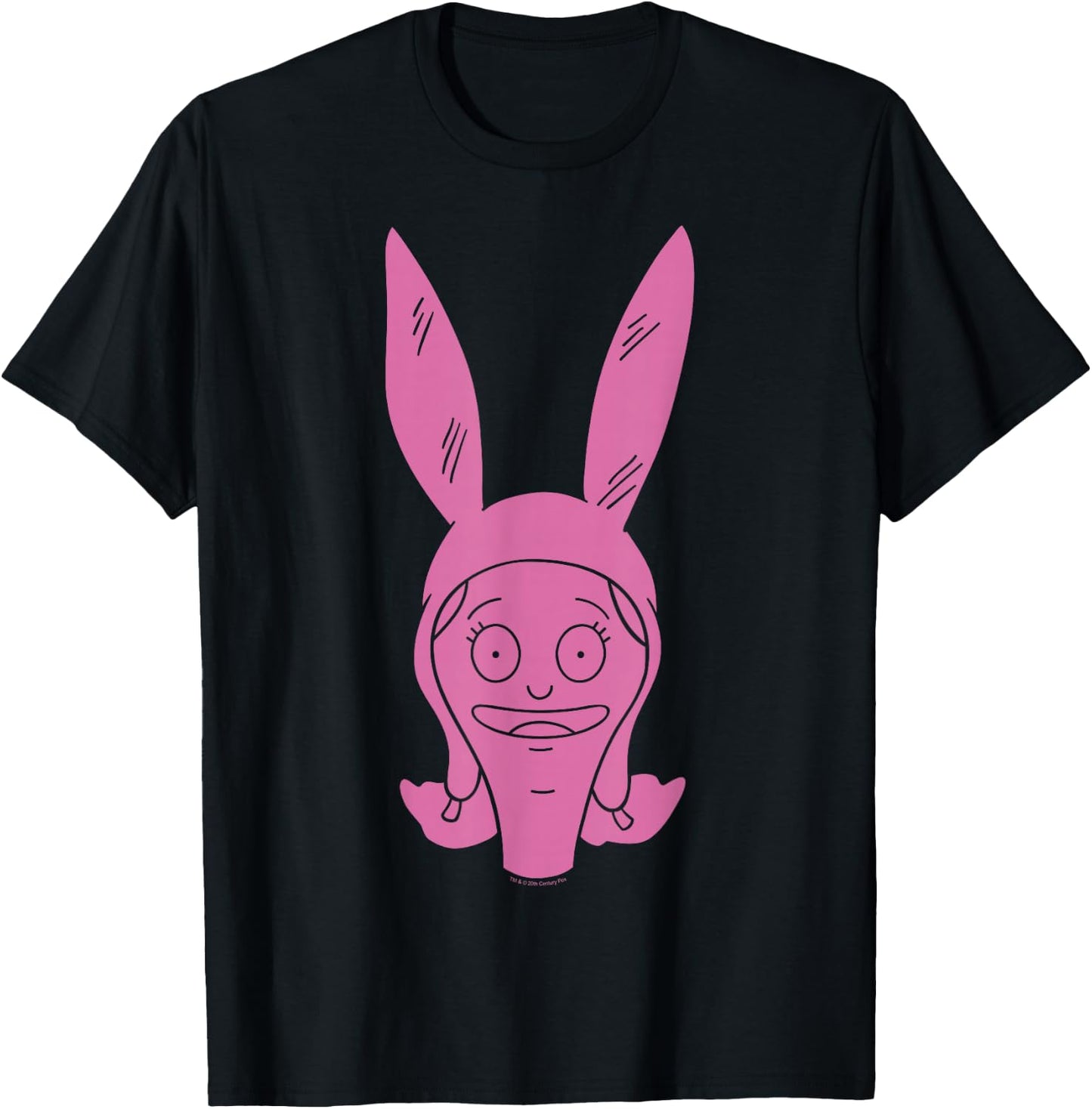 Bob's Burgers Louise Monochromatic Big Face T-Shirt - T-Shirt | Black