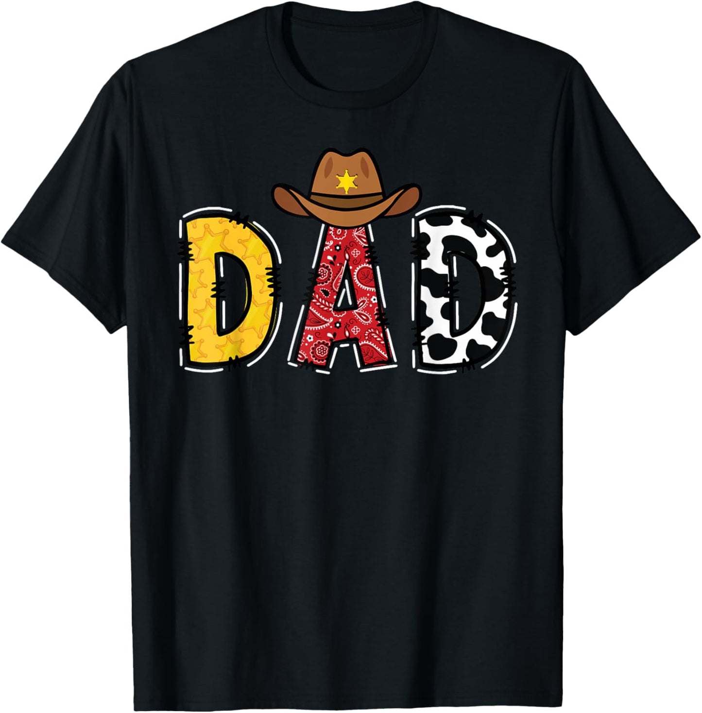 Cowboy Dad Western Rodeo Theme Kids Birthday Party T-Shirt - T-Shirt | Black