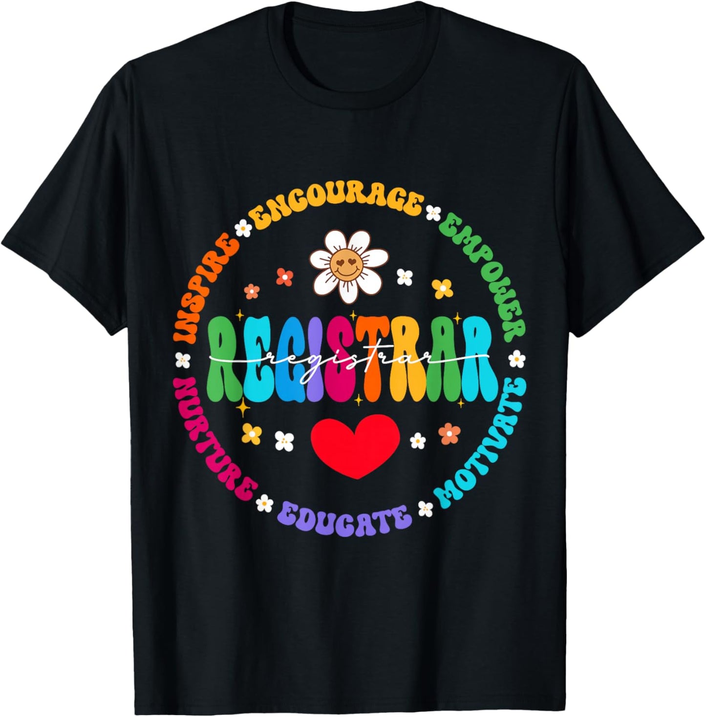 Groovy School Registrar Back to School Appreciation Squad T-Shirt - T-Shirt | Black