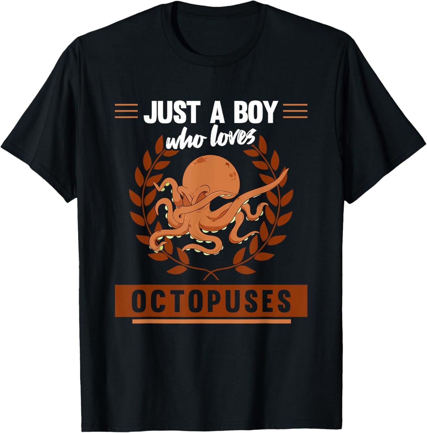 Dabbing Octopus Mollusk Just A Boy Who Loves Octopuses T-Shirt - T-Shirt | Black