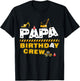 Papa Birthday Crew Construction Family Birthday Party T-Shirt - T-Shirt | Black