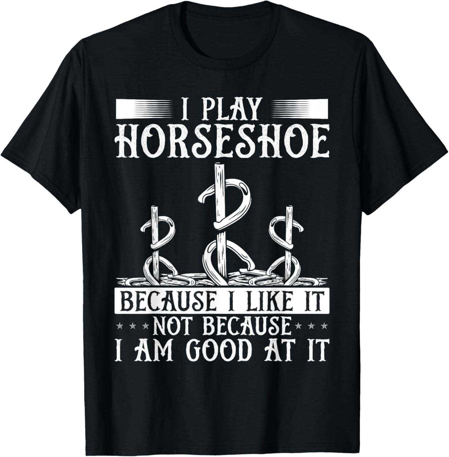 Horseshoe Pitching Tournament Thrower Game Toss Tosser T-Shirt - T-Shirt | Black